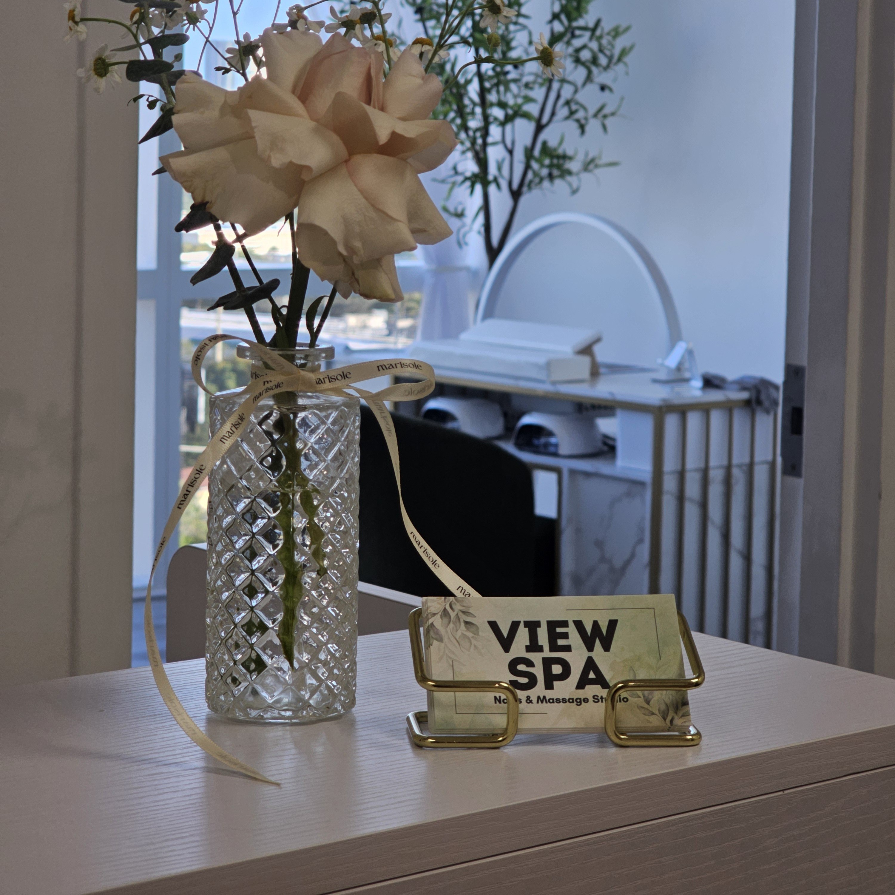 Nail studio workspace at View Spa Aventura