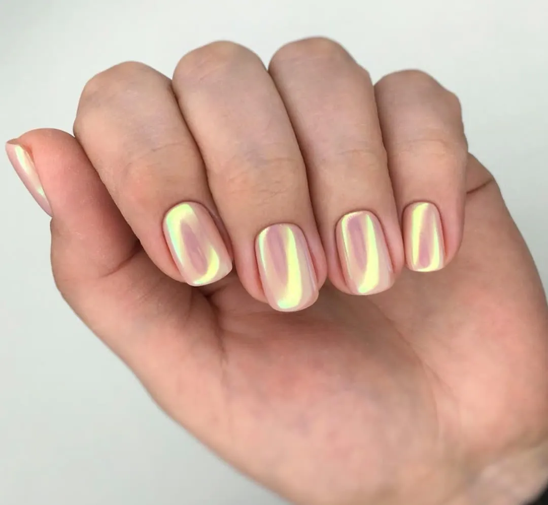 Uñas chrome glazed en Aventura FL