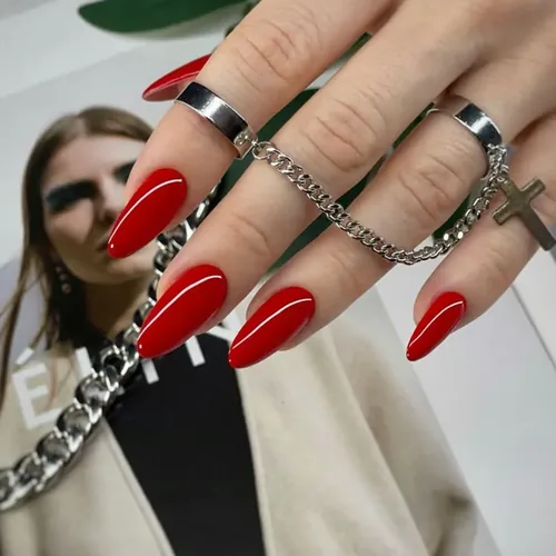 Red gel manicure - View Spa Aventura