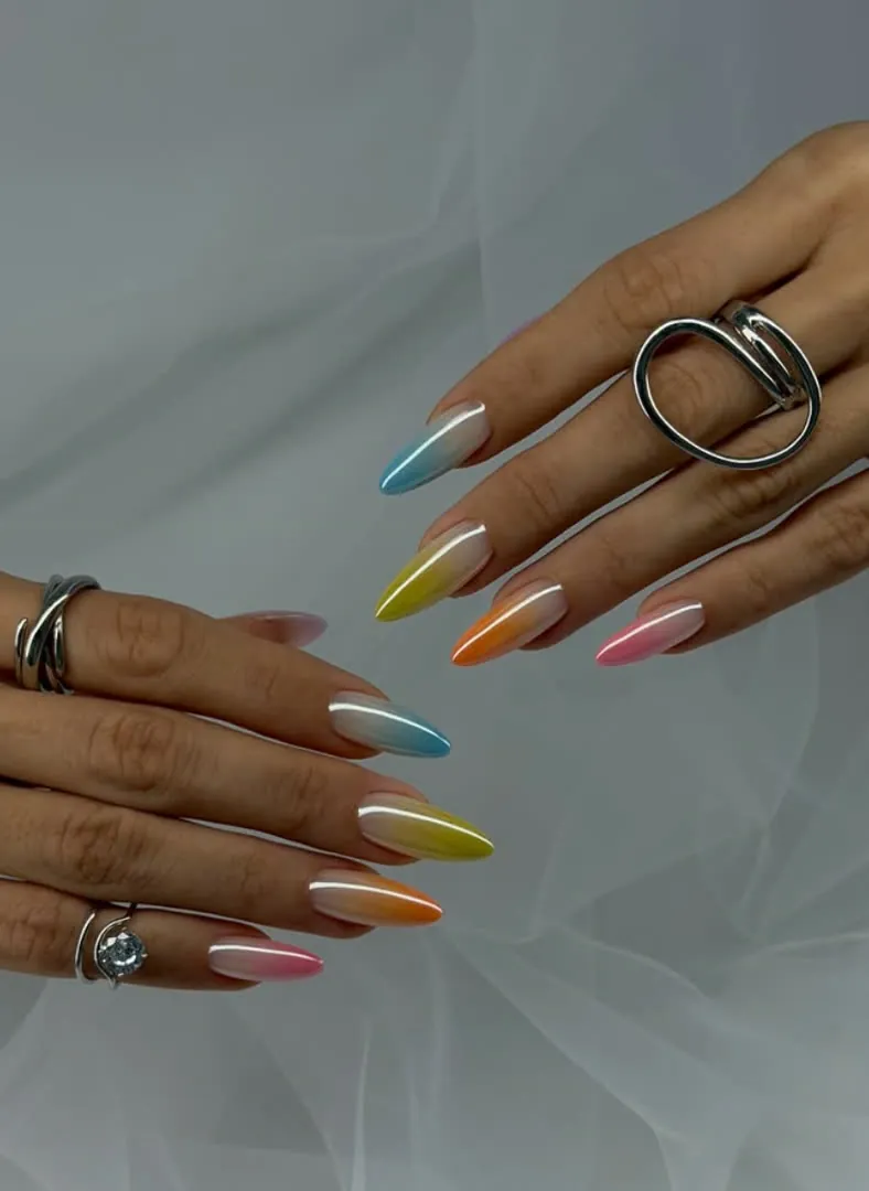 Chrome nails close-up - View Spa Aventura