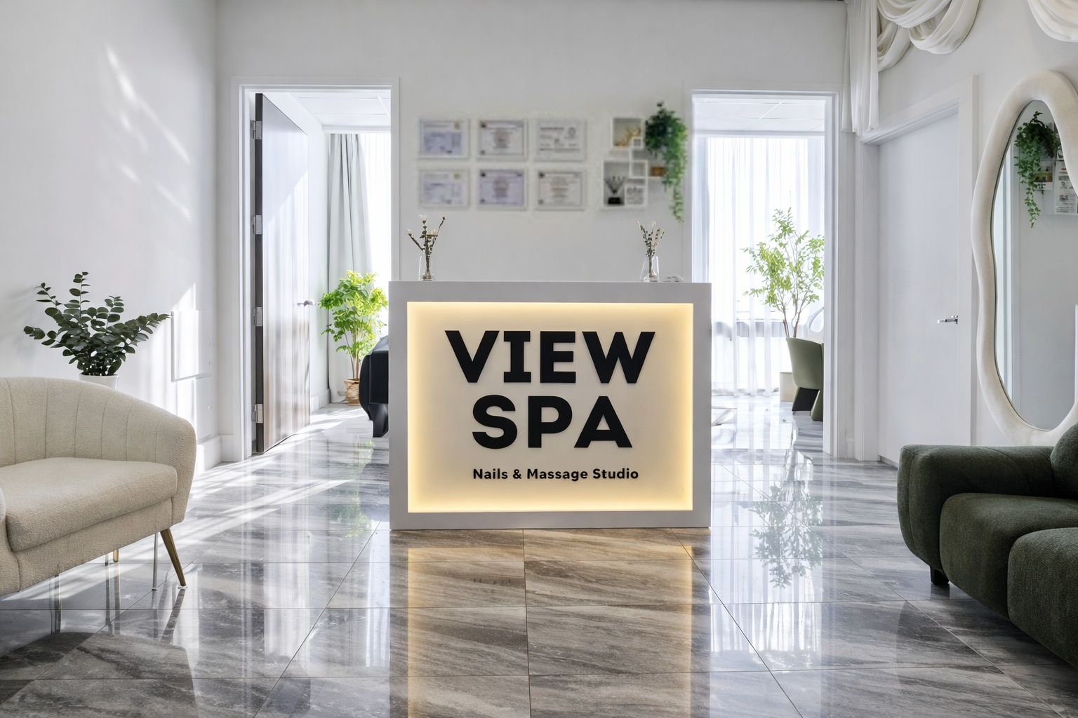 View Spa Aventura interior – luxury beauty and wellness studio